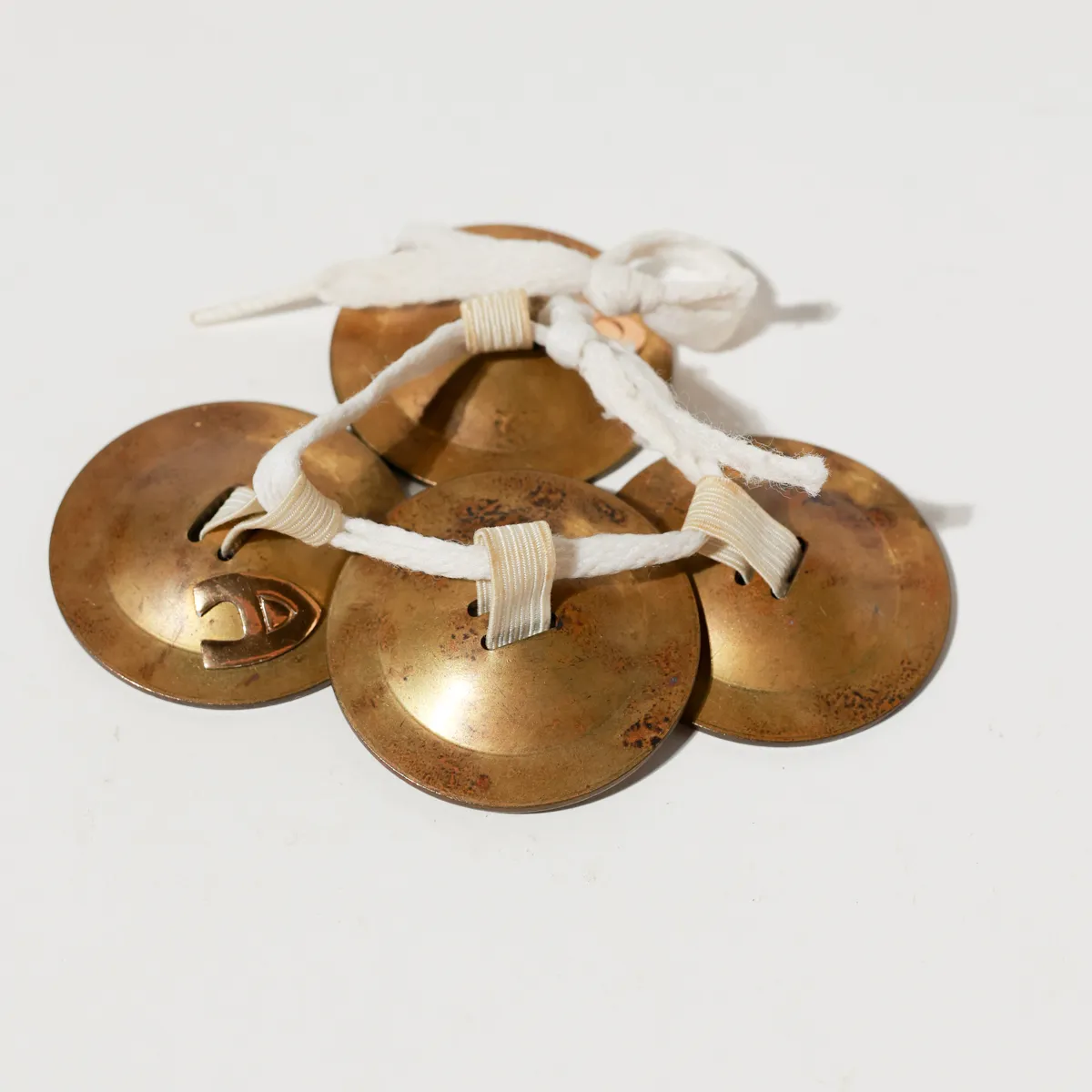 Vintage Brass Belly Dance Finger Cymbals Zills Set