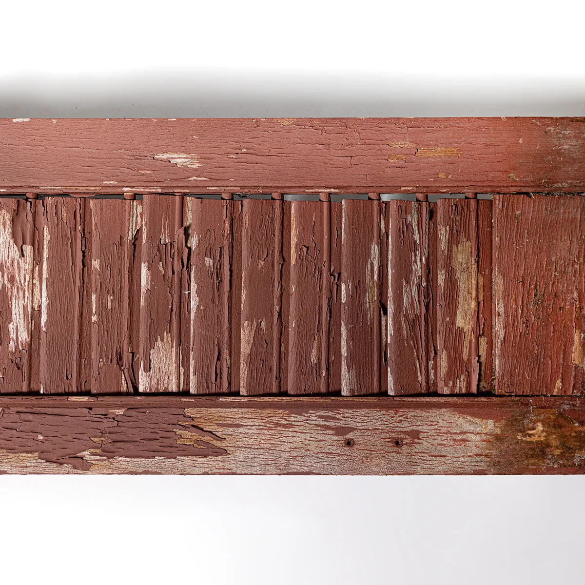 Red Maroon Vintage Weathered Window Shutter Riser, Decor