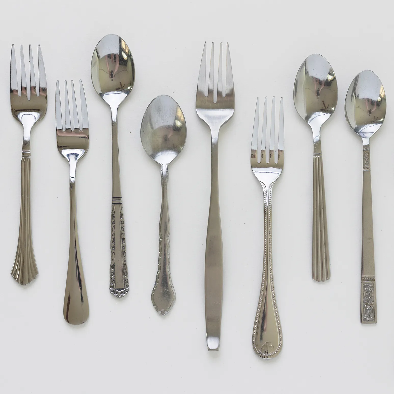 Mismatched Forks and Spoons  - 8"
