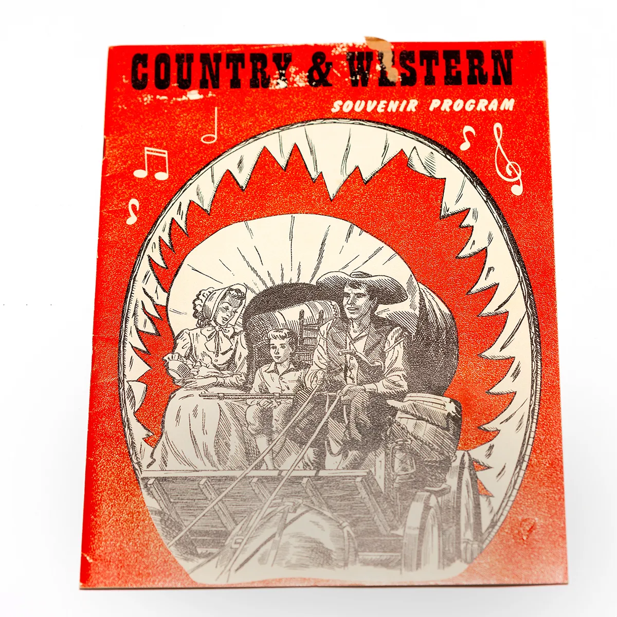 Country & Western Souvenir Program Red with a Black illustration Vintage Magazine - 11" x 8.5"