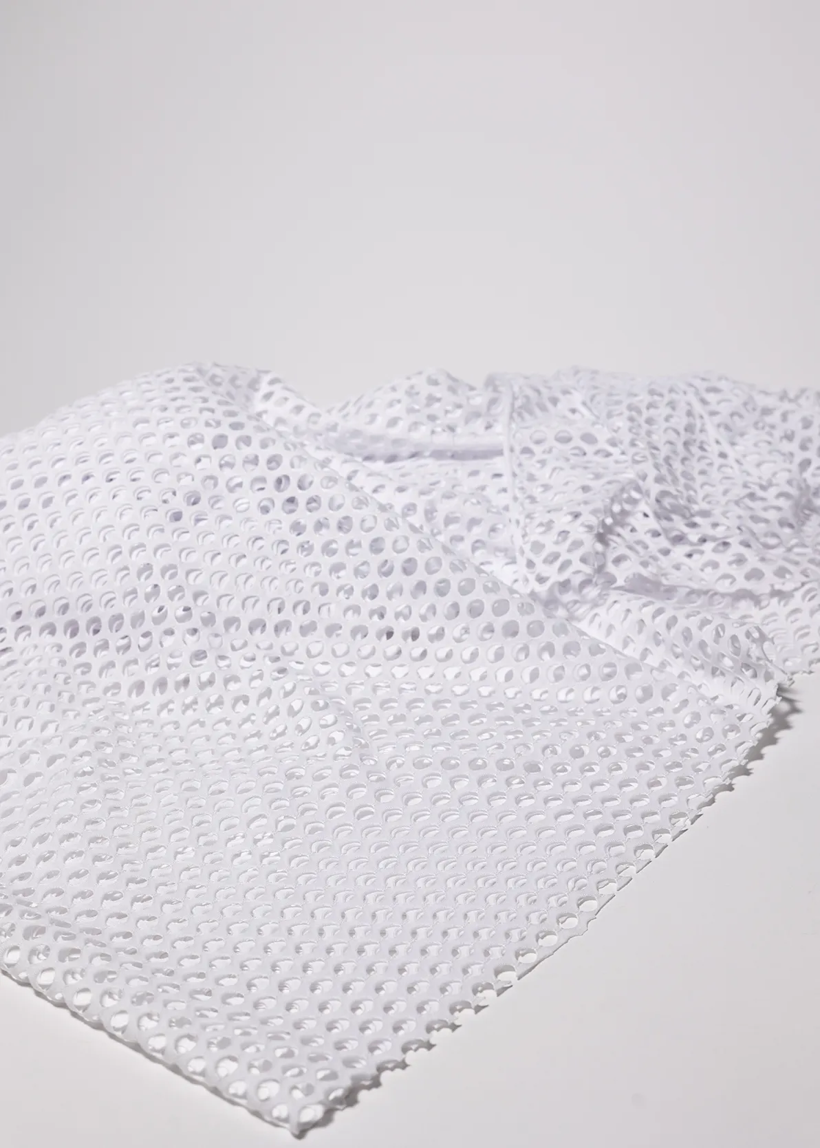 Fabric: White Jersey Holy Fabric 1980s 80's