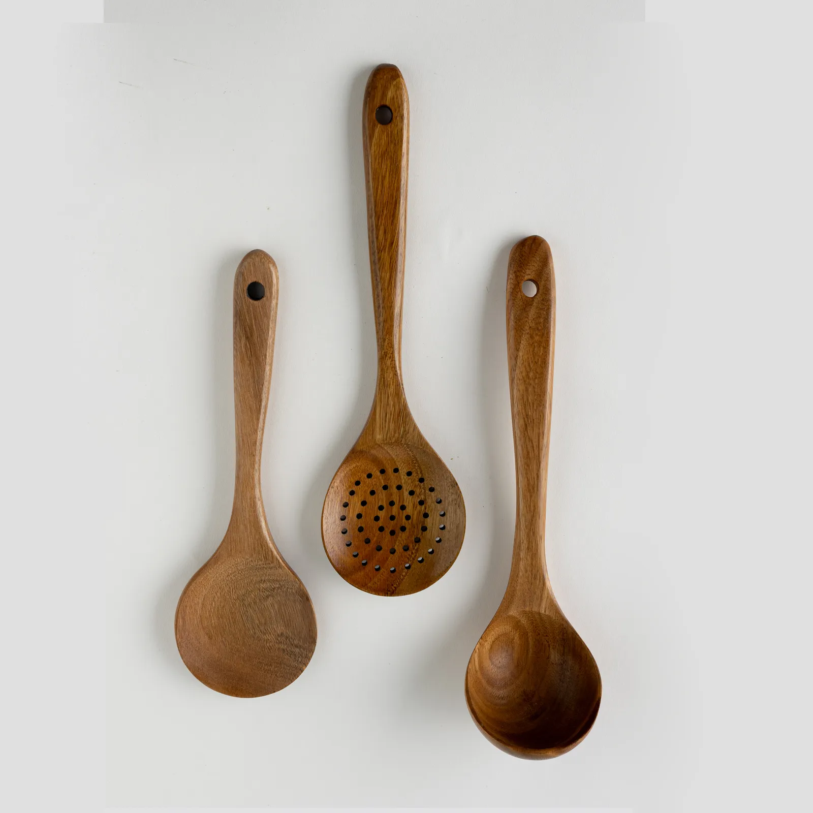 Handmade Wood Spoon, Ladle, and Strainer