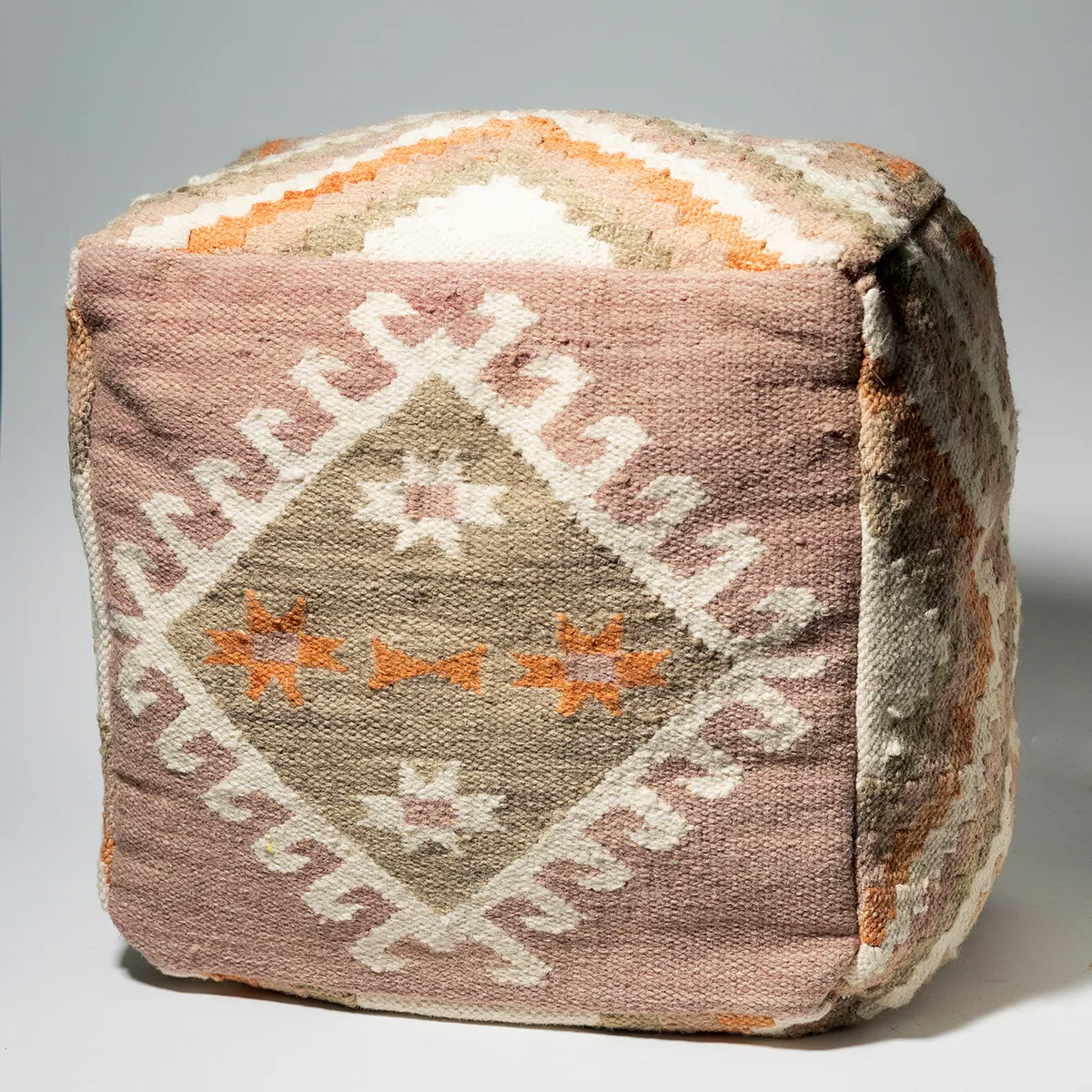 Pastel Southwest Weave, geometric pattern in soft colors Ottoman, Pouf