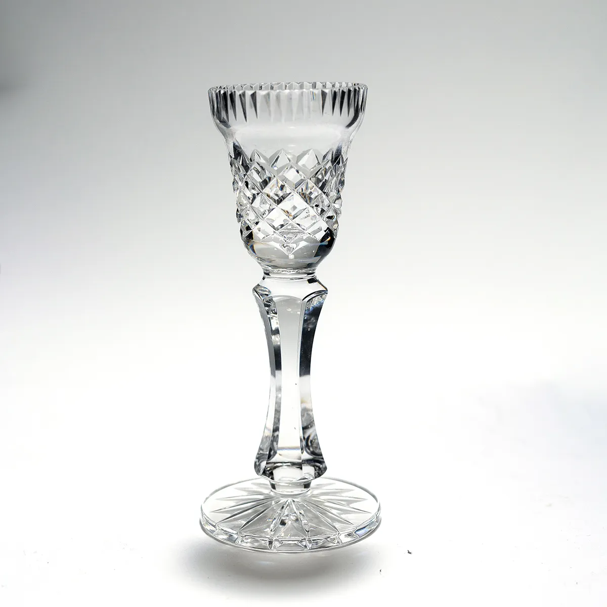 Crystal Candle stick holder, clear glass - 6.25" x 2.5"