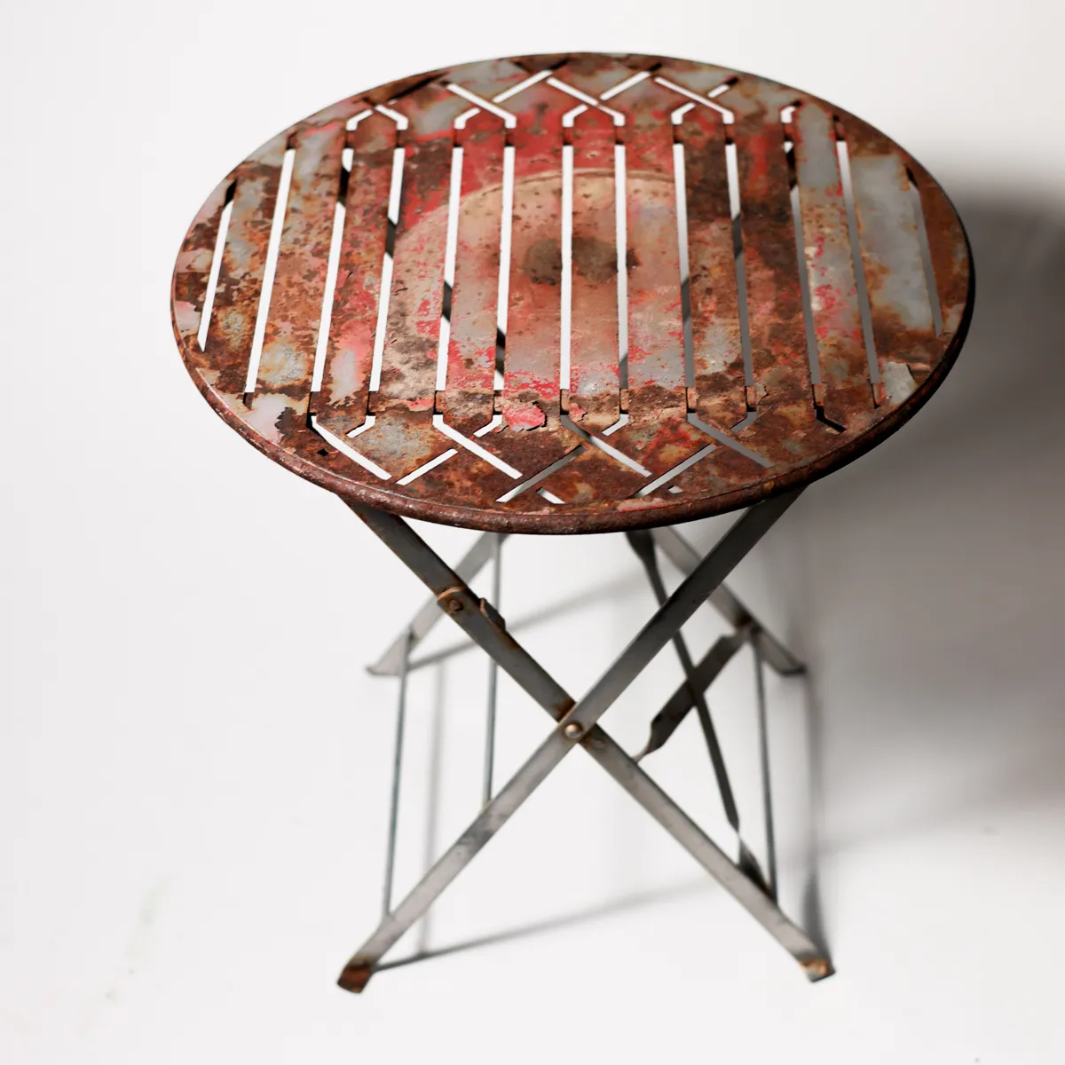Rustic French Bistro Folding Iron Cafe Table