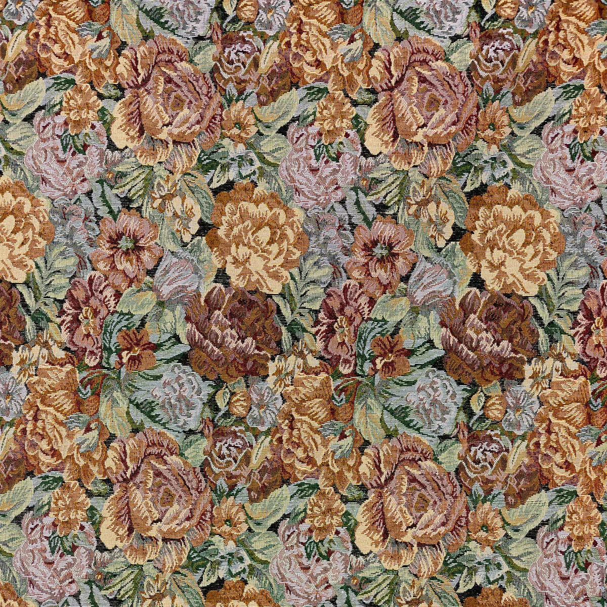 Surface Fabric: Fabric, Vintage Pattern Tapestry Fabric Muted Greens and Pinks Rose Flowers -36" x 116"