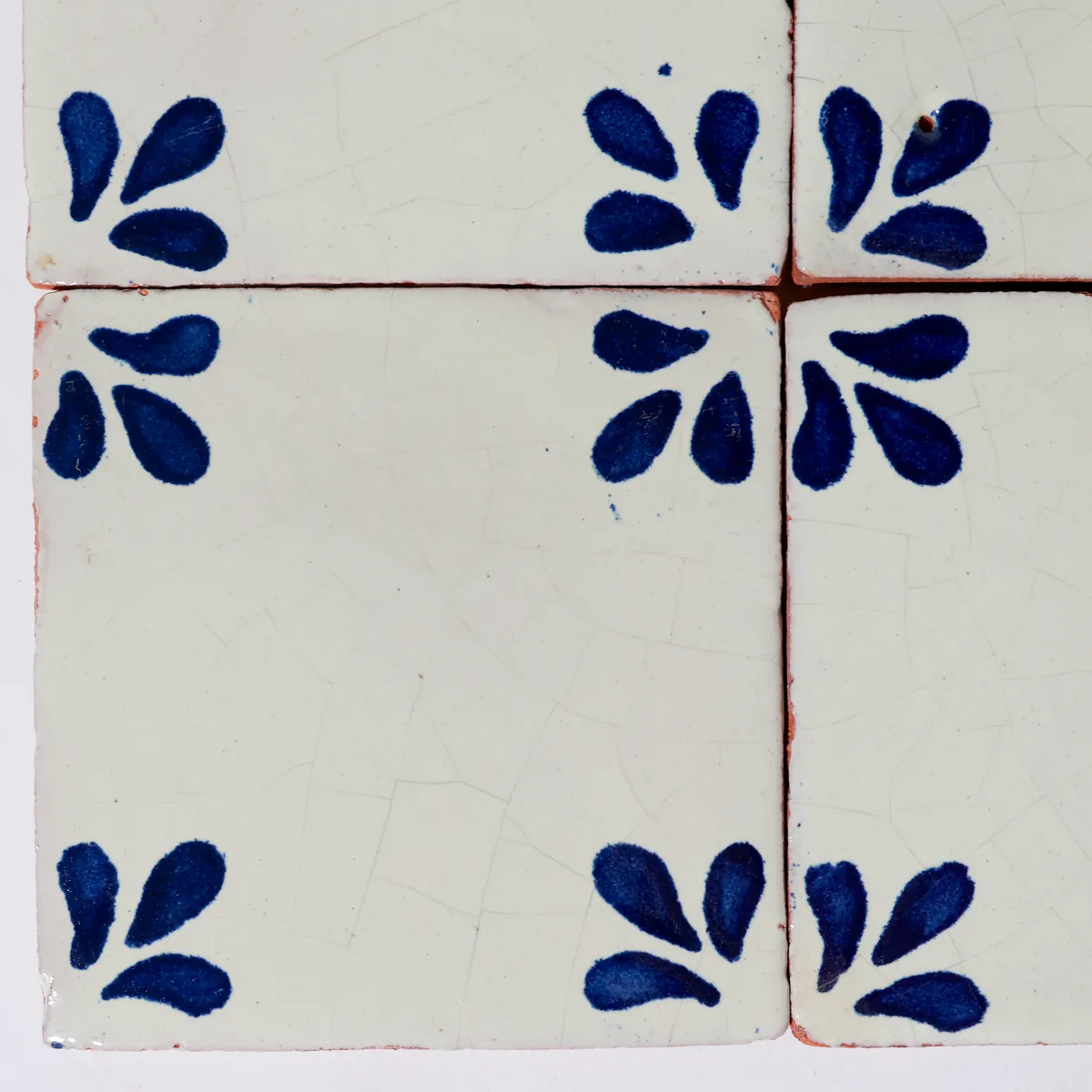 Vintage Talavera Blue White Ceramic Loose Tile, Trivet