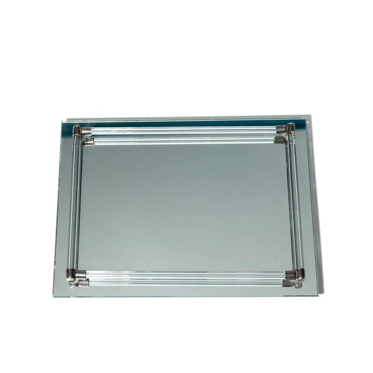 Mirrored Tray with Lucite Edge