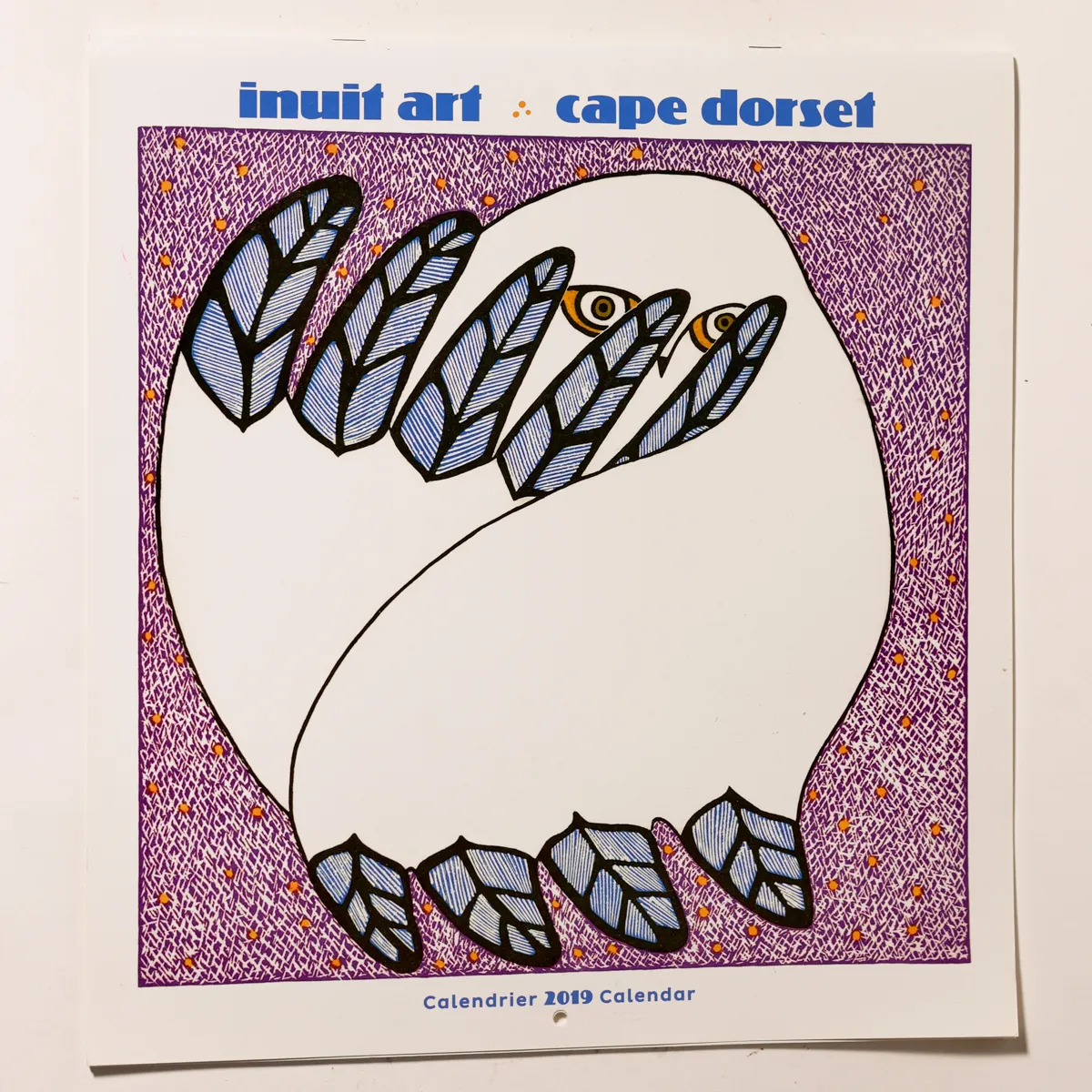 Calendar Cape Dorset Inuit Indigenous Arctic Bird Art Calendar