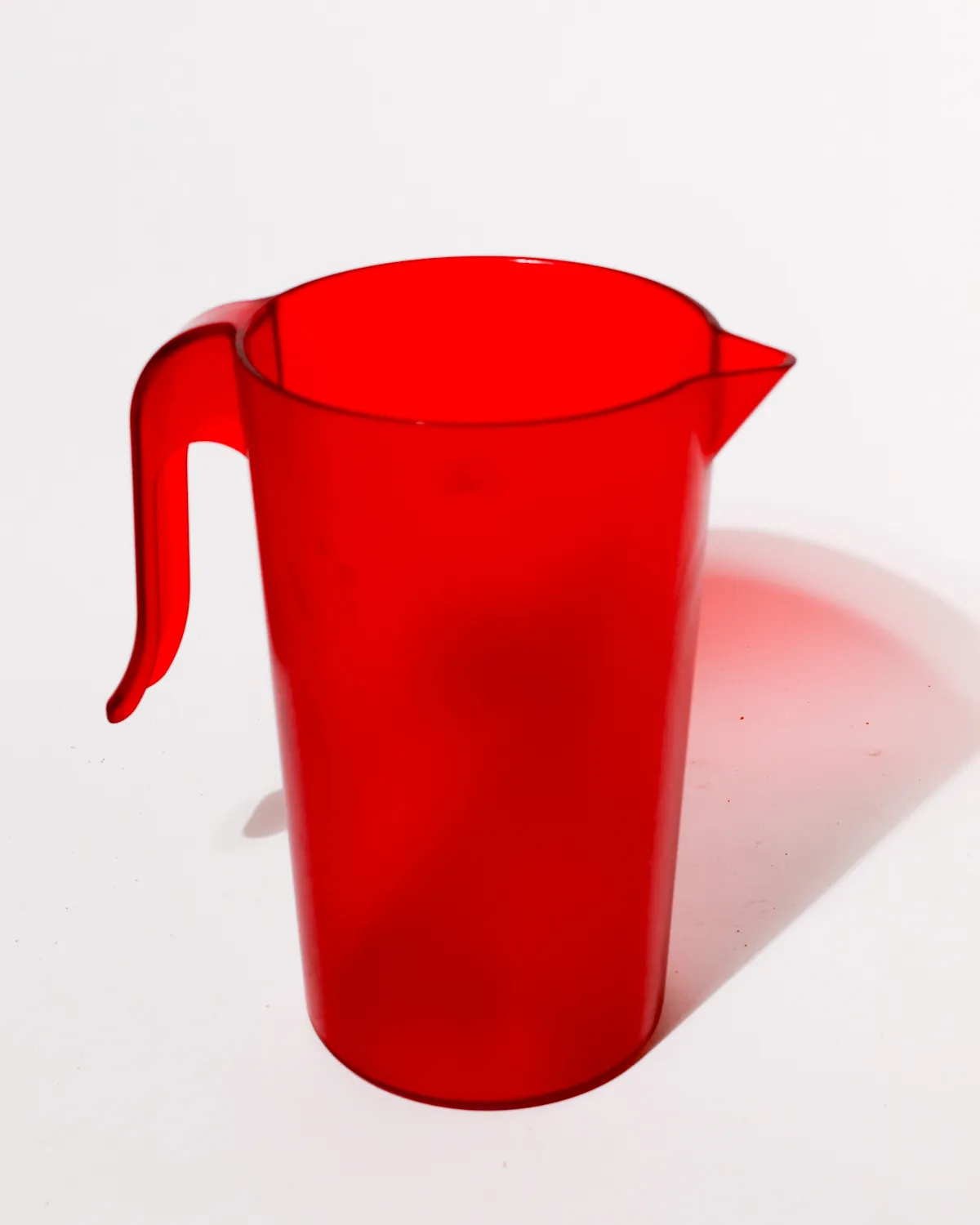 Modern Red Translucent Acrylic Plastic Beverage Pitcher, Diner