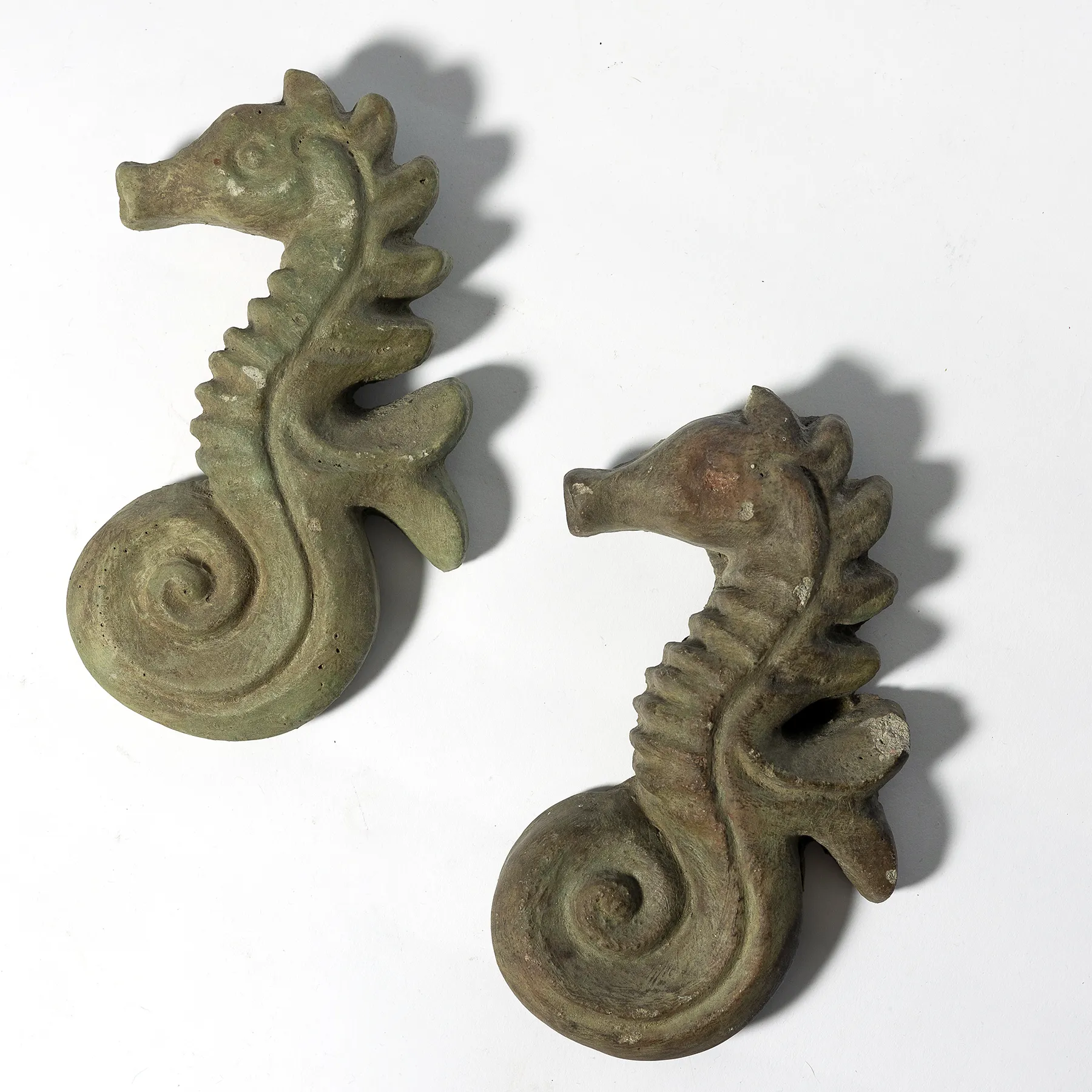 Hand Cast Cement Seahorse wall hanging - 7.5" x 4"