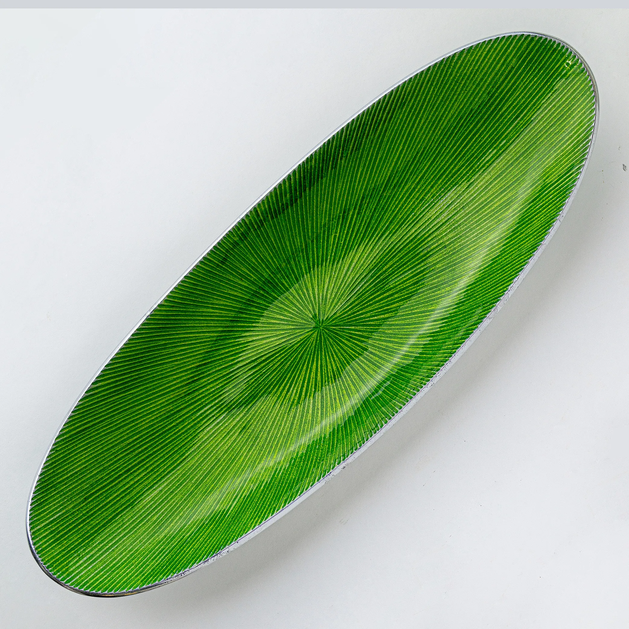 Textured Green Oval Serving Dish - 16.5"