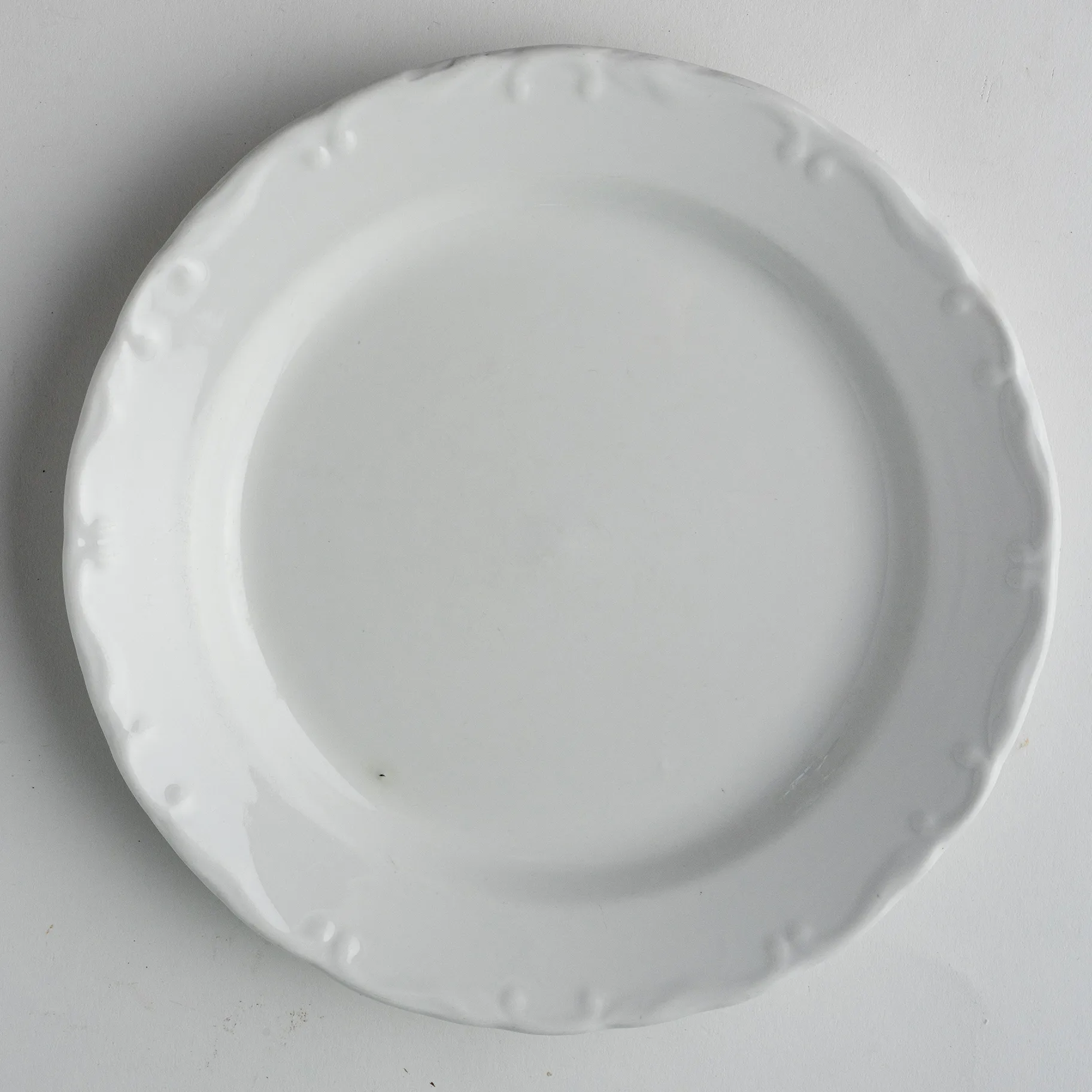 White Salad Plate French Country Rim