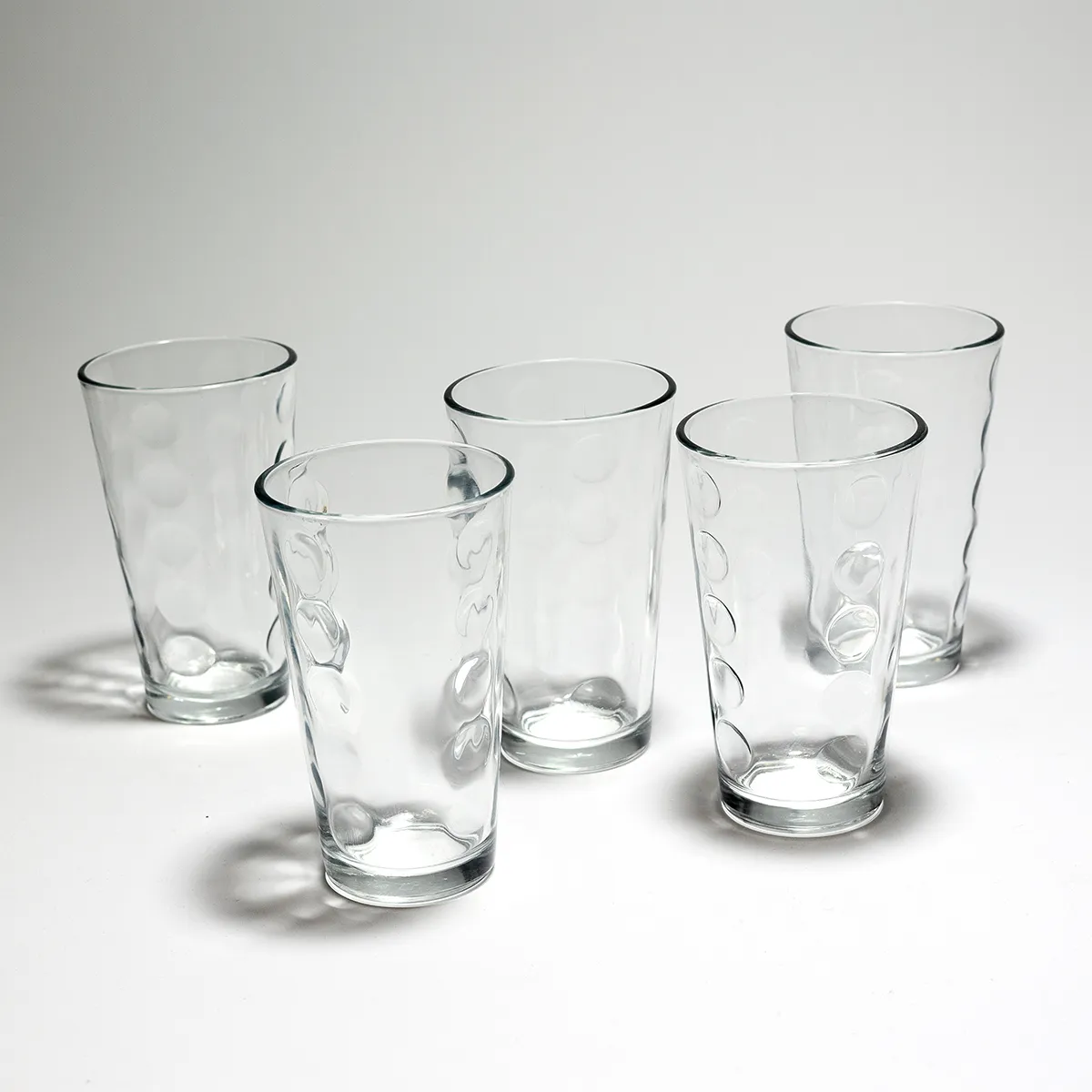 Kitchen Glassware: Anchor Hocking Coin Polka Dot Circle Thumbprint Glass Tumblers