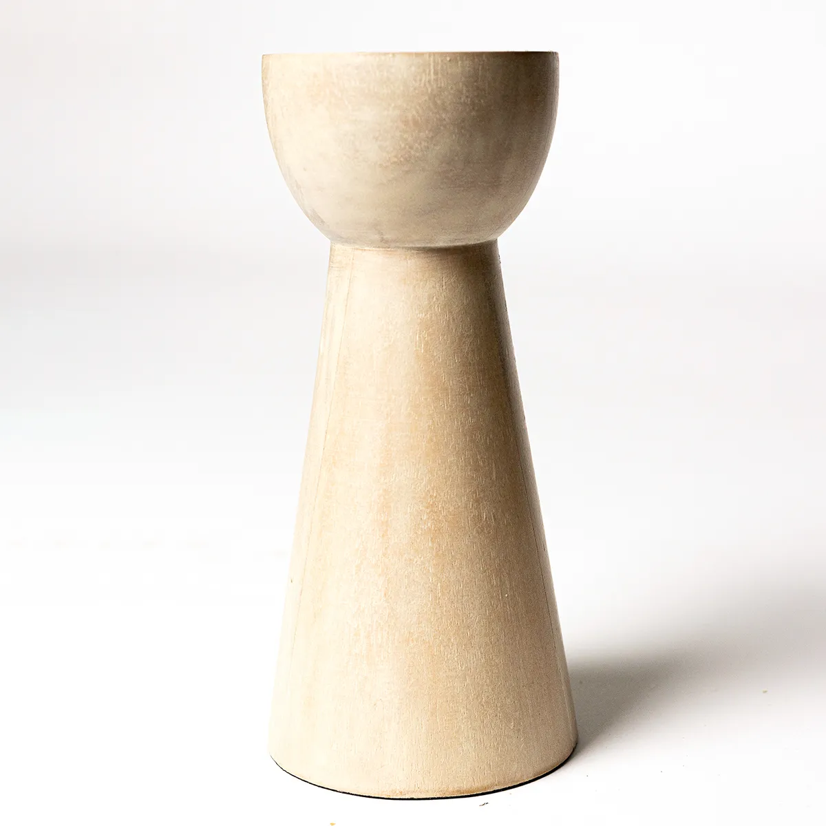 Tall Pillar Candle Holder Birch Wood