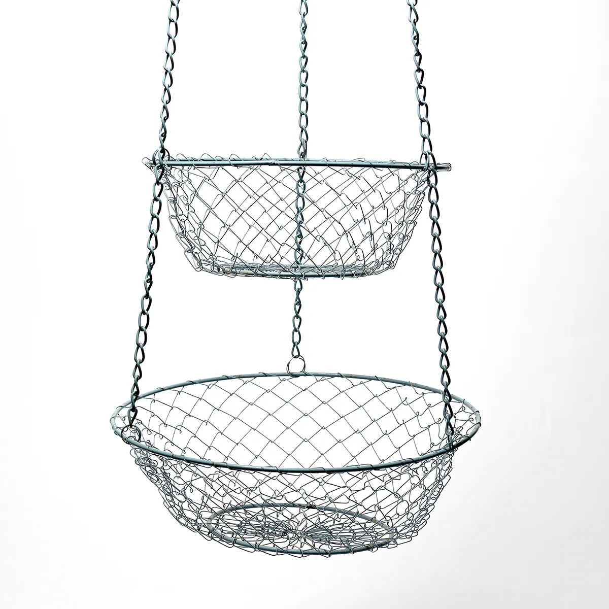 Kitchen Hanging Fruit Basket 3 Tier Hanging Fruit Basket Blue Wire Hanging Basket