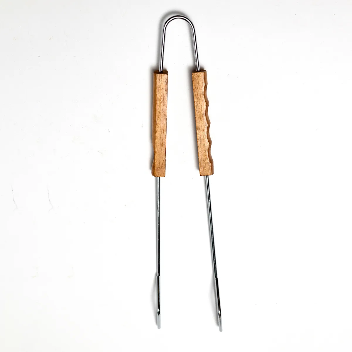BBQ Grill Tongs with Wood Finger Grippers Outdoor utensils