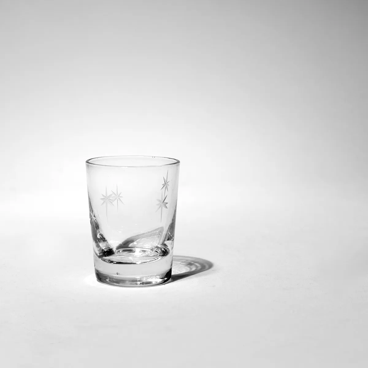 Star Dust Quartzex Crystal Shot Glass with etched stars