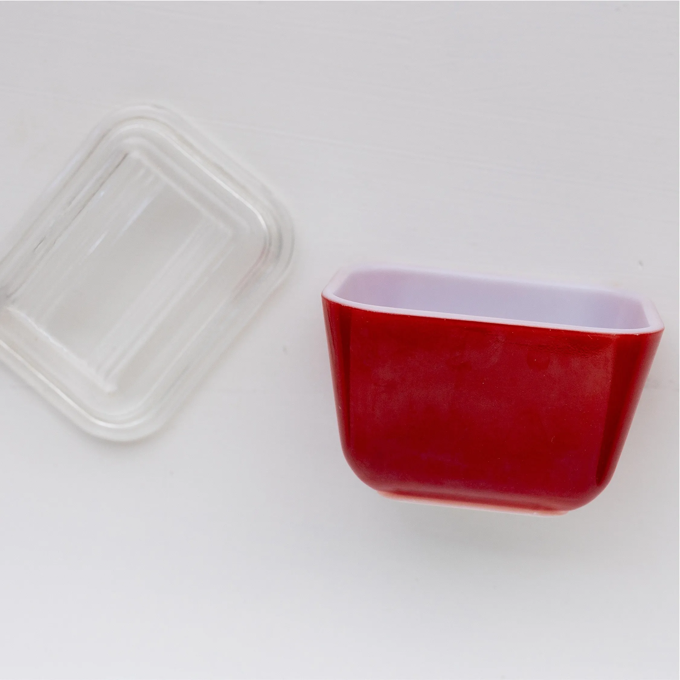 Red Butter Dish - 3.5 x 4.25