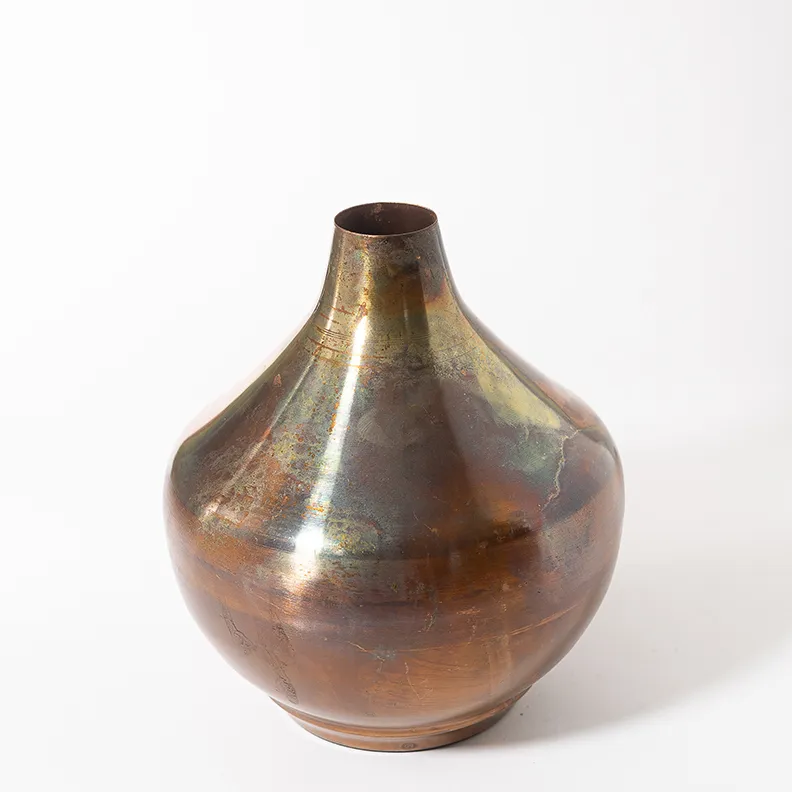 Copper Vintage Patina Metal Vase World Market - 10.5" x 10"
