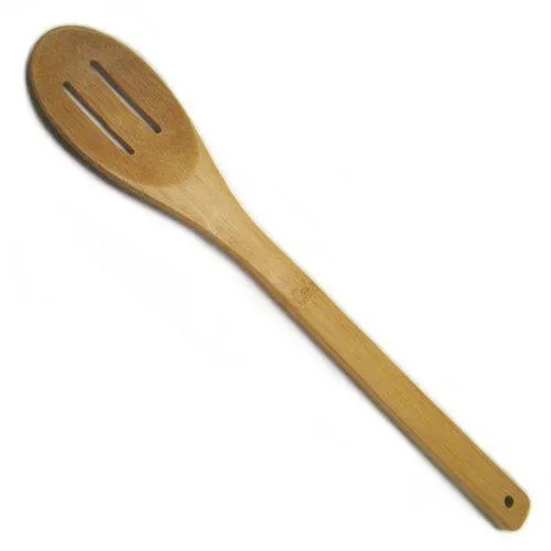Bamboo Wood spoon and slotted spoon - 11.75"
