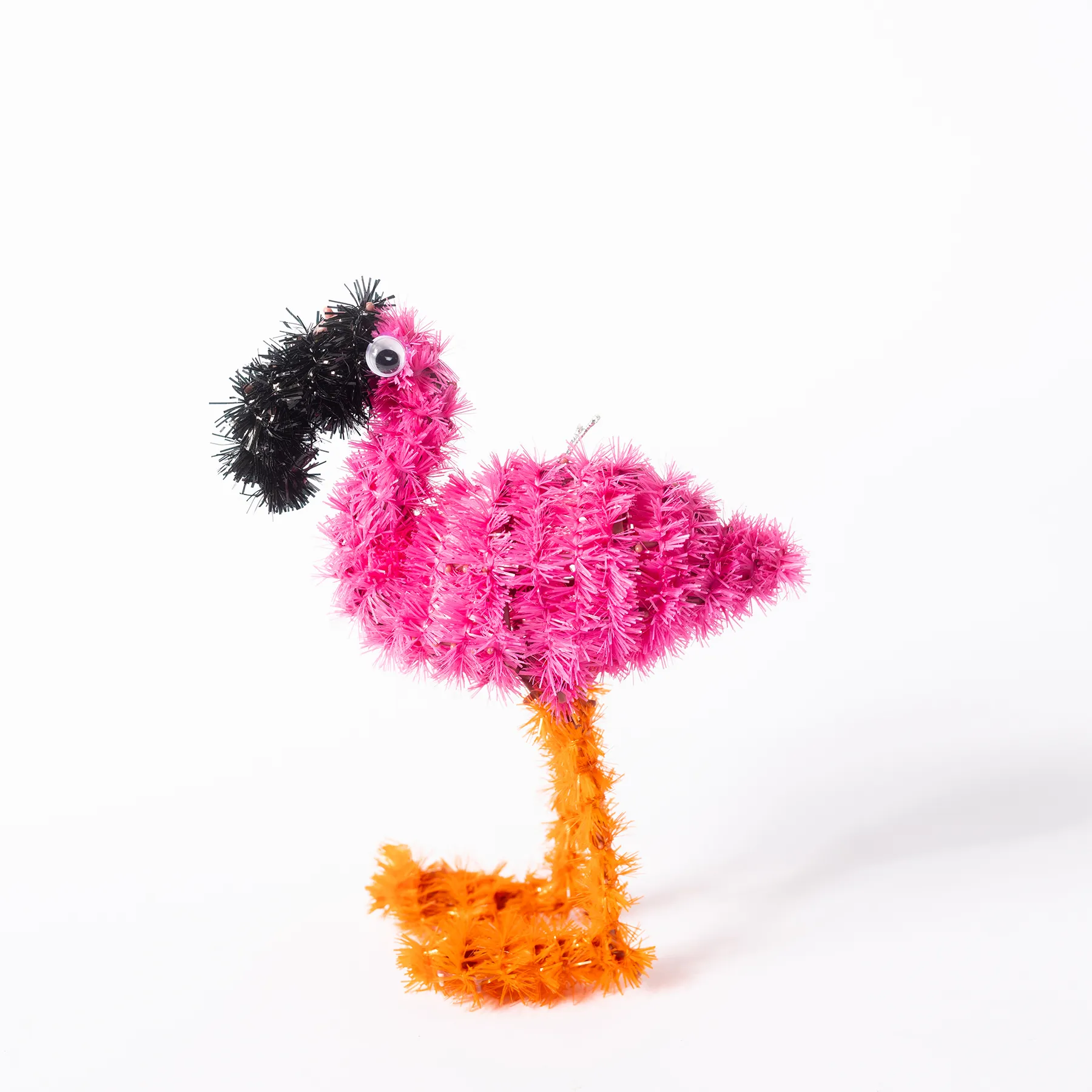 Kitchy 2 light pink and 2 dark link Tinsel Flamingo decoration Summer time - 7"