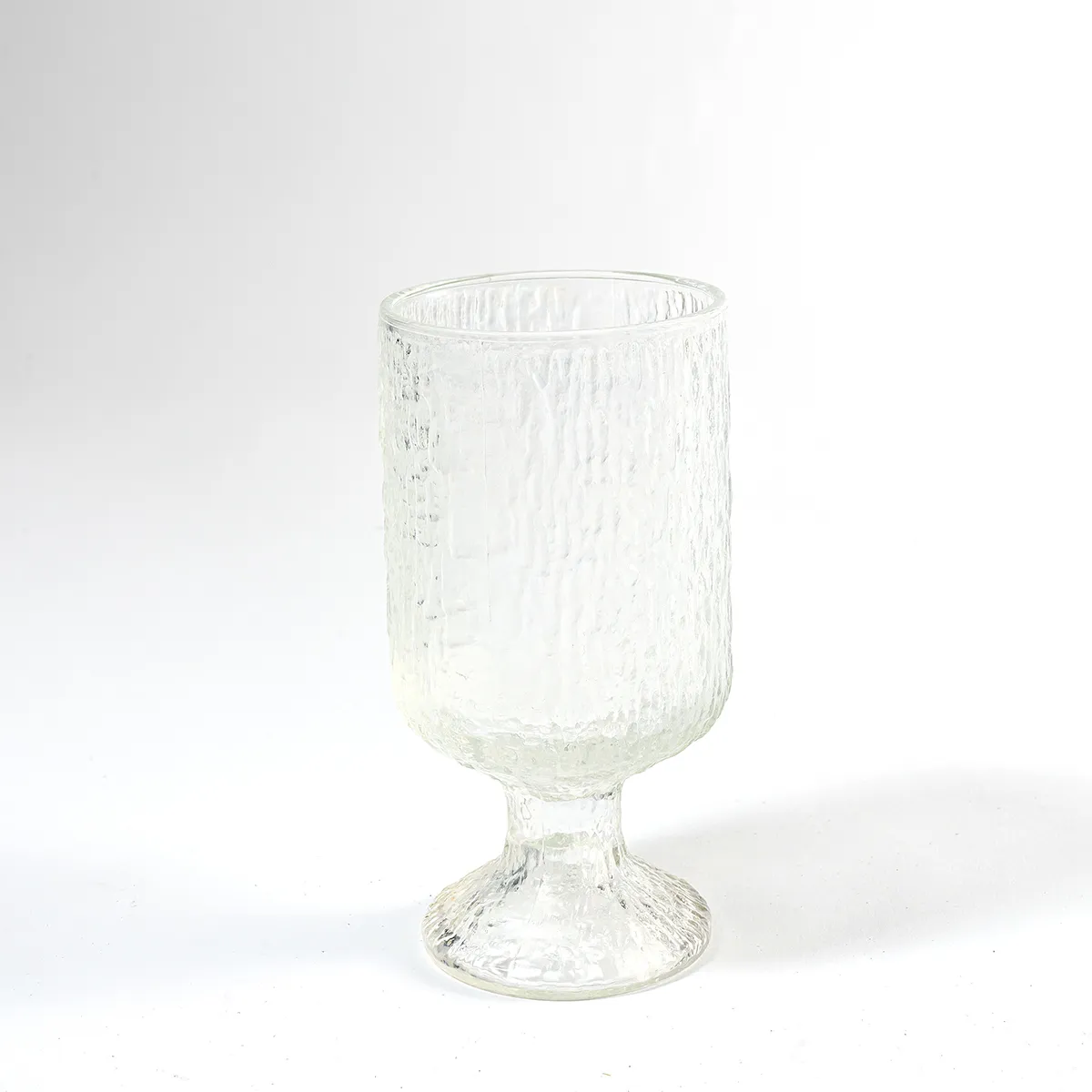 Vintage Indiana Ice Footed Tumblers Cocktail Glasses - 6" x 3"