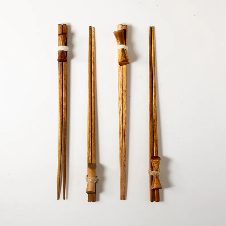 Solid Wood Chopsticks with Solids wood rests - 9.5"