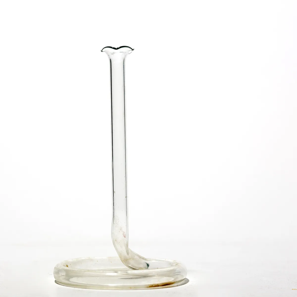 Vintage Glass Test Tube Beaker Single Bud Vase 6.75” Scalloped Edge