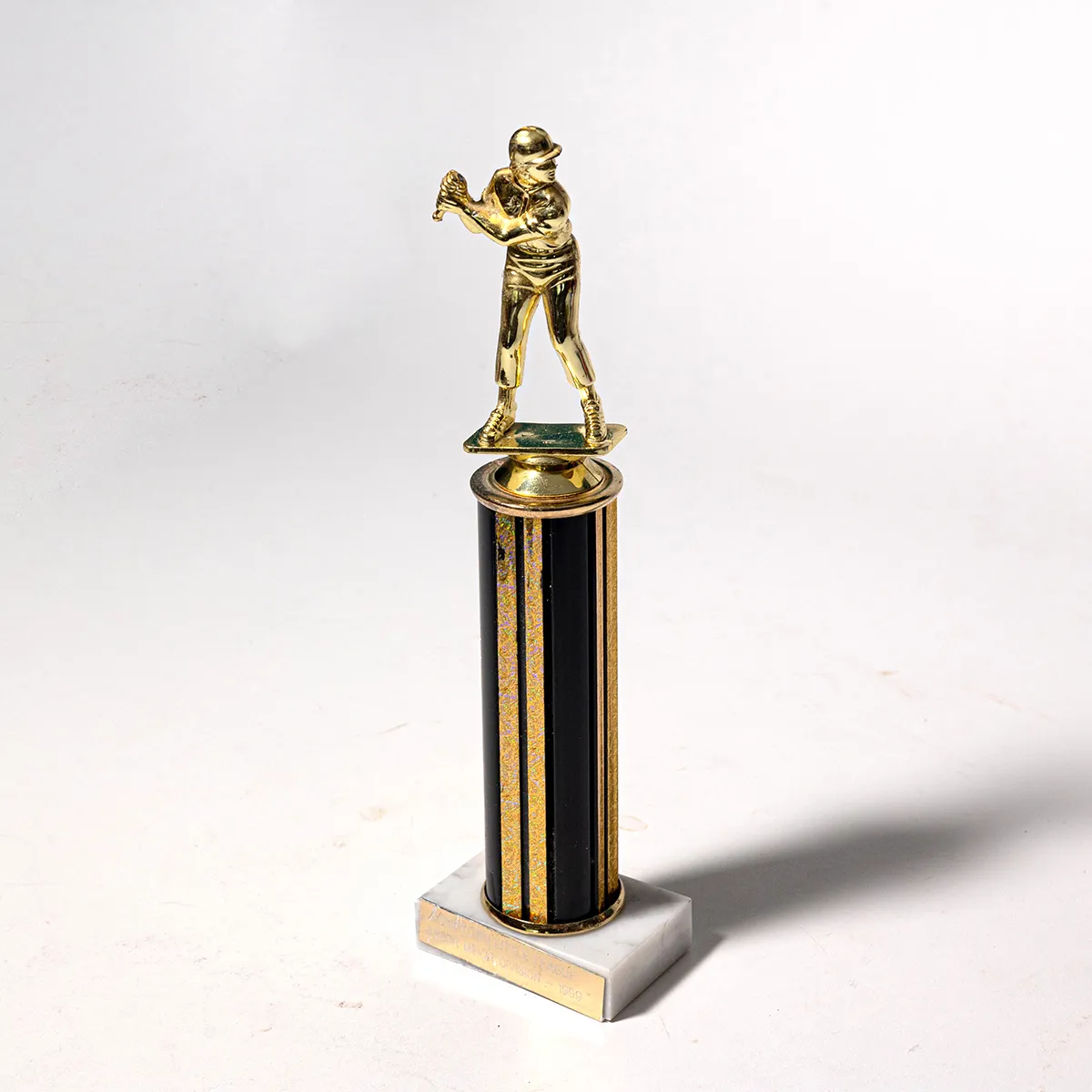 Vintage Plastic Black and Gold Baseball Trophy