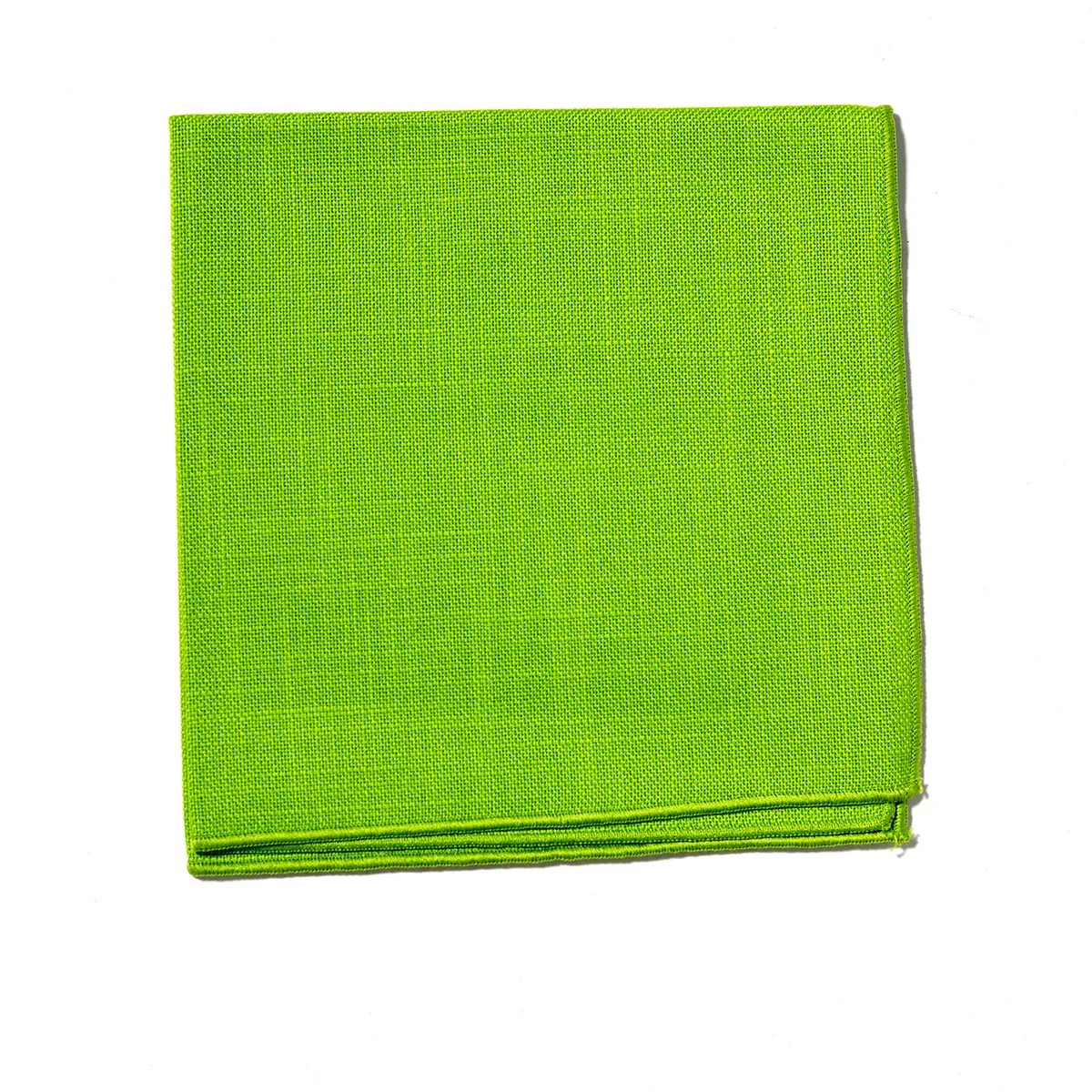 set of 8 bright green 80s linen napkin