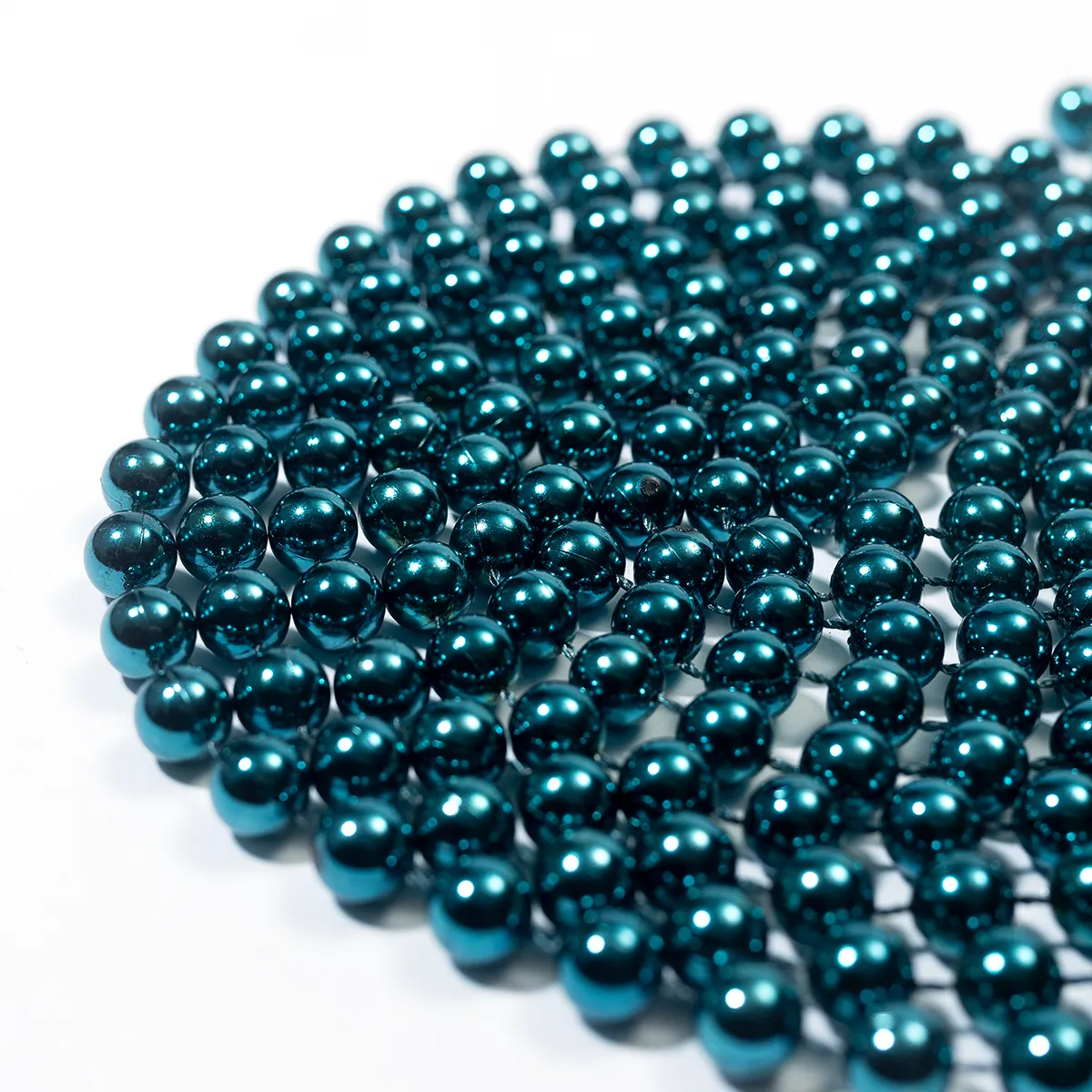 Iridescent Plastic indigo beaded garland - .5" beads x 12'