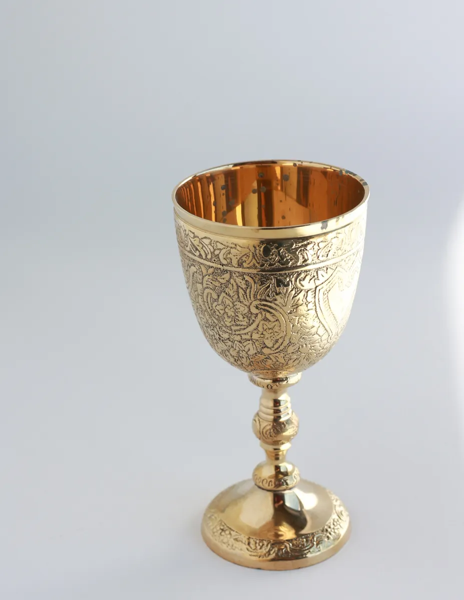 Medieval Chalice Goblet Brass Gold