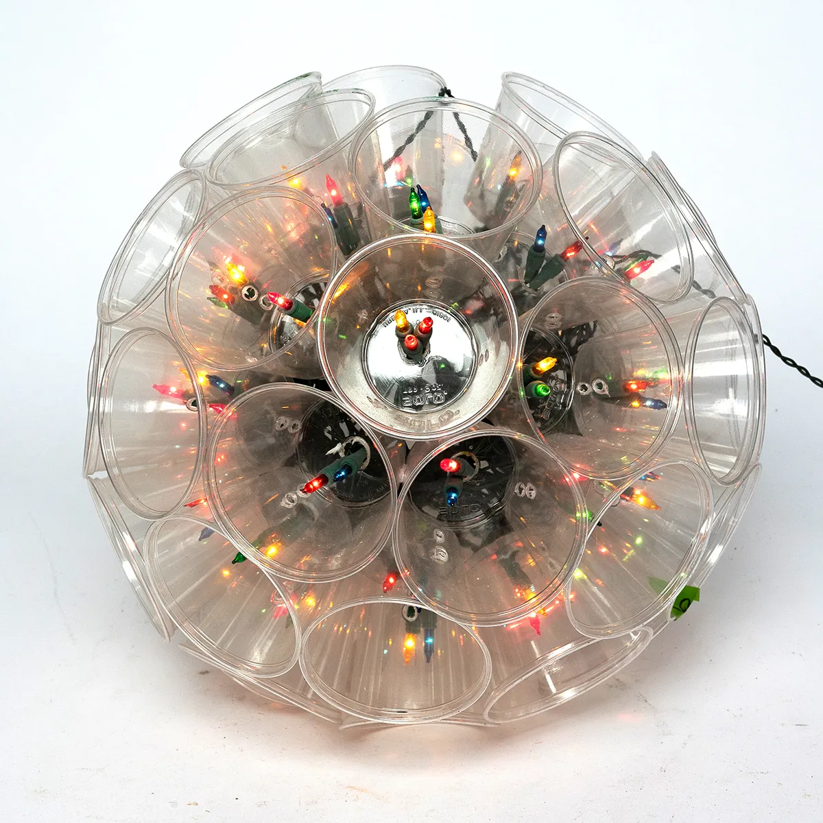 Hand Made Clear Cup and Christmas light lantern WORKS - Vintage Christmas Light Multi-Color Multi-Function Sparkle Ball Handmade Hanging Light Ball