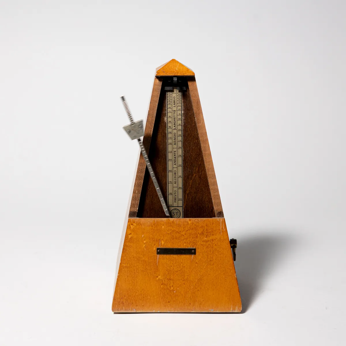 Vintage Wood Metronome Key Wound Music Timer