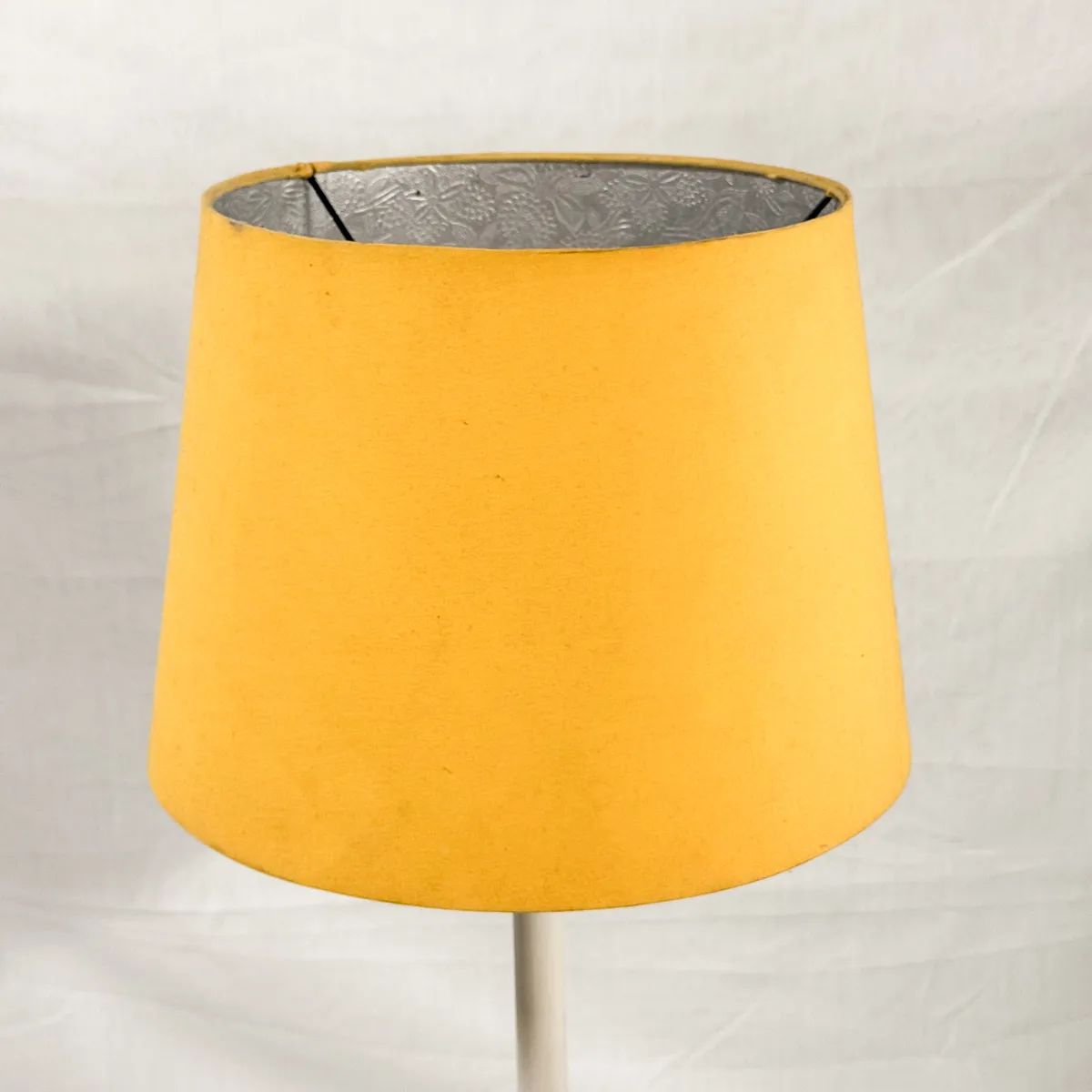 Yellow Lampshade with Silver Lining - Yellow Accent Lighting