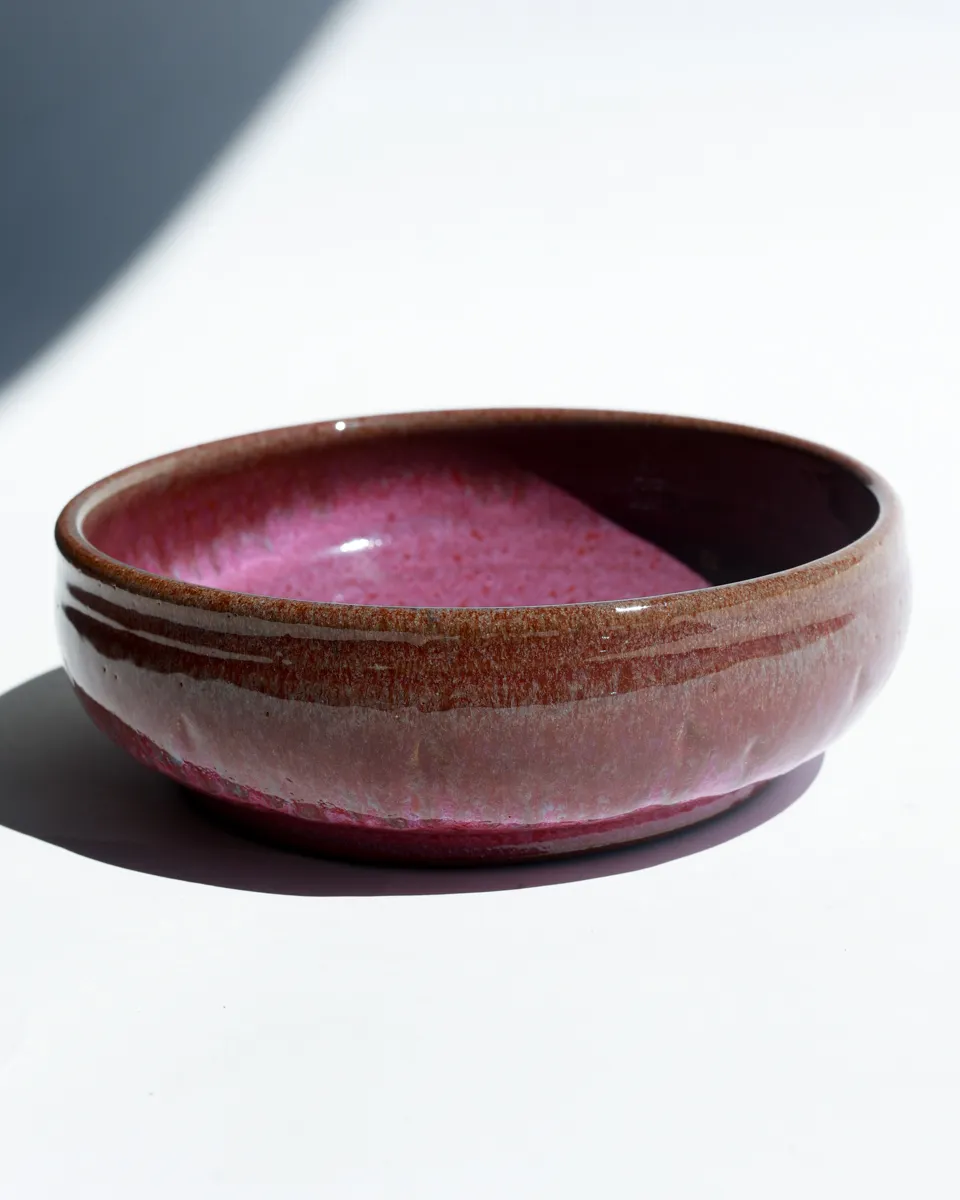 Hand Made Deep, Purple Pottery Bowl