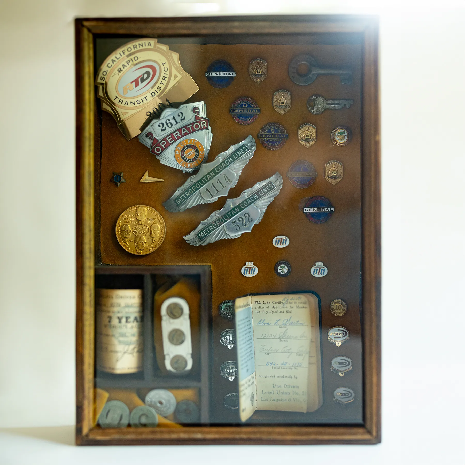 Shadow Box of Historical Awards and Plaques