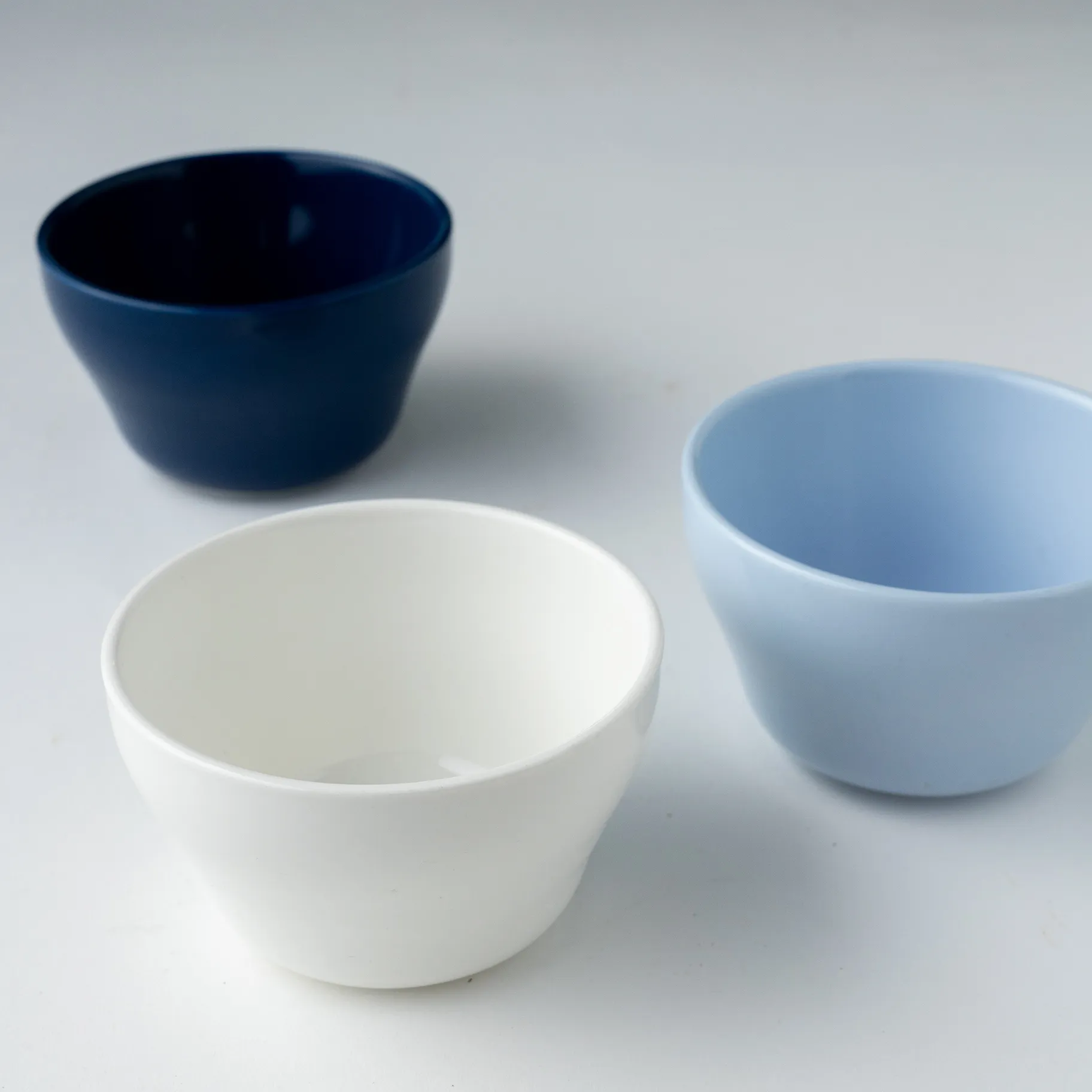 Navy Blue, Baby Blue and Cream ramekins - 4" x 2.5"