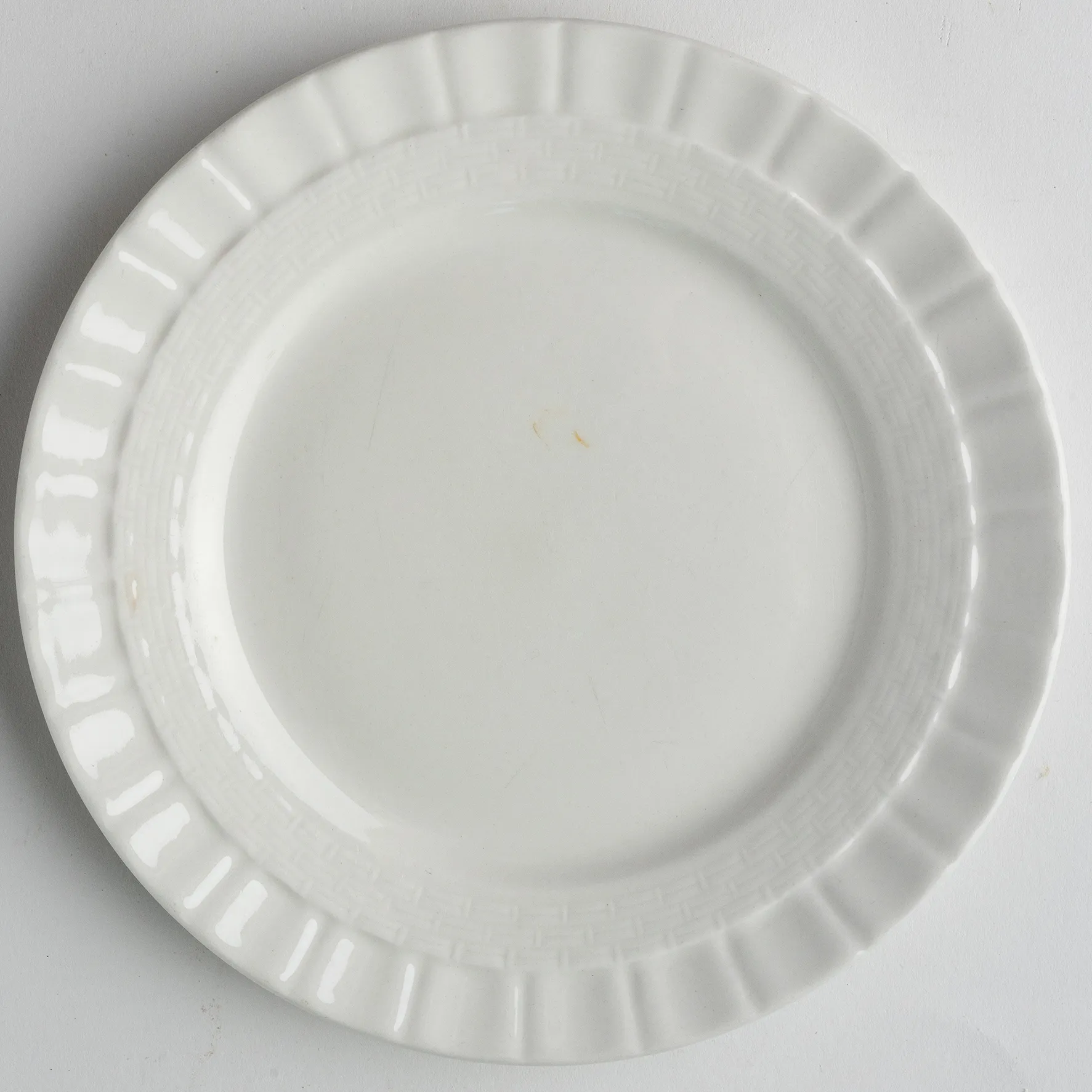  White Salad Plate Textured Rim 