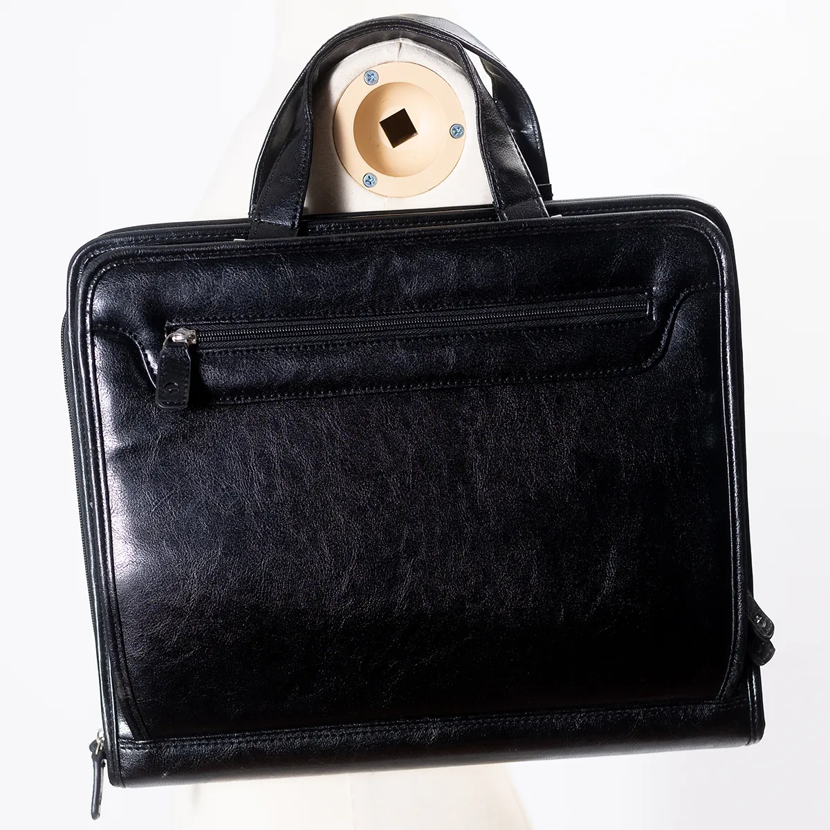 Black Leather Briefcase - 14" x 12"