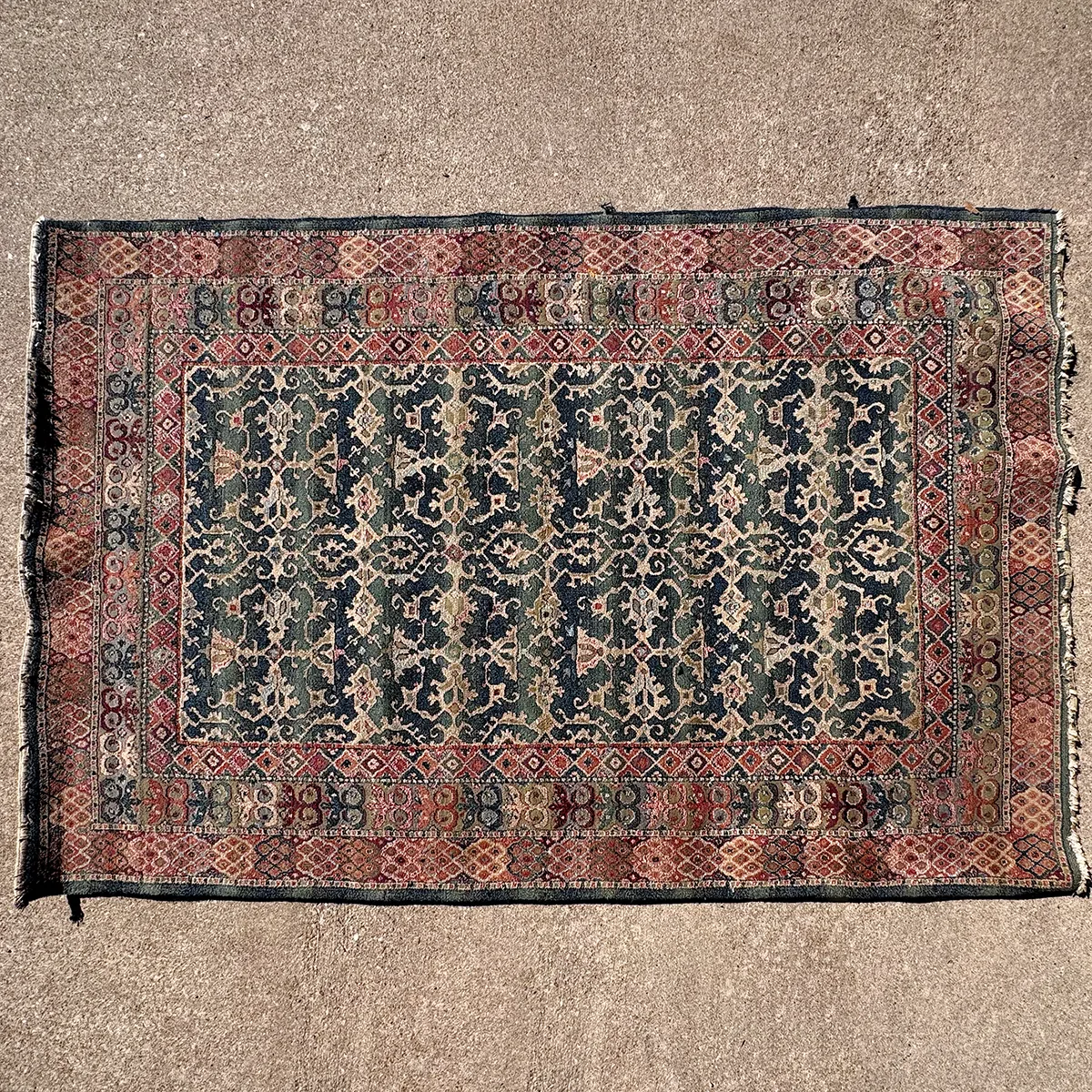 antique Persian Bibikabad rug, hand-knotted from high-quality, hand-spun wool