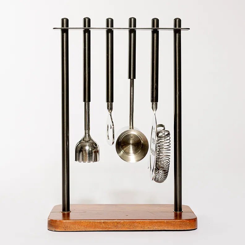 Hanging Bar tools Silver with Pewter handles - 10" x 7"