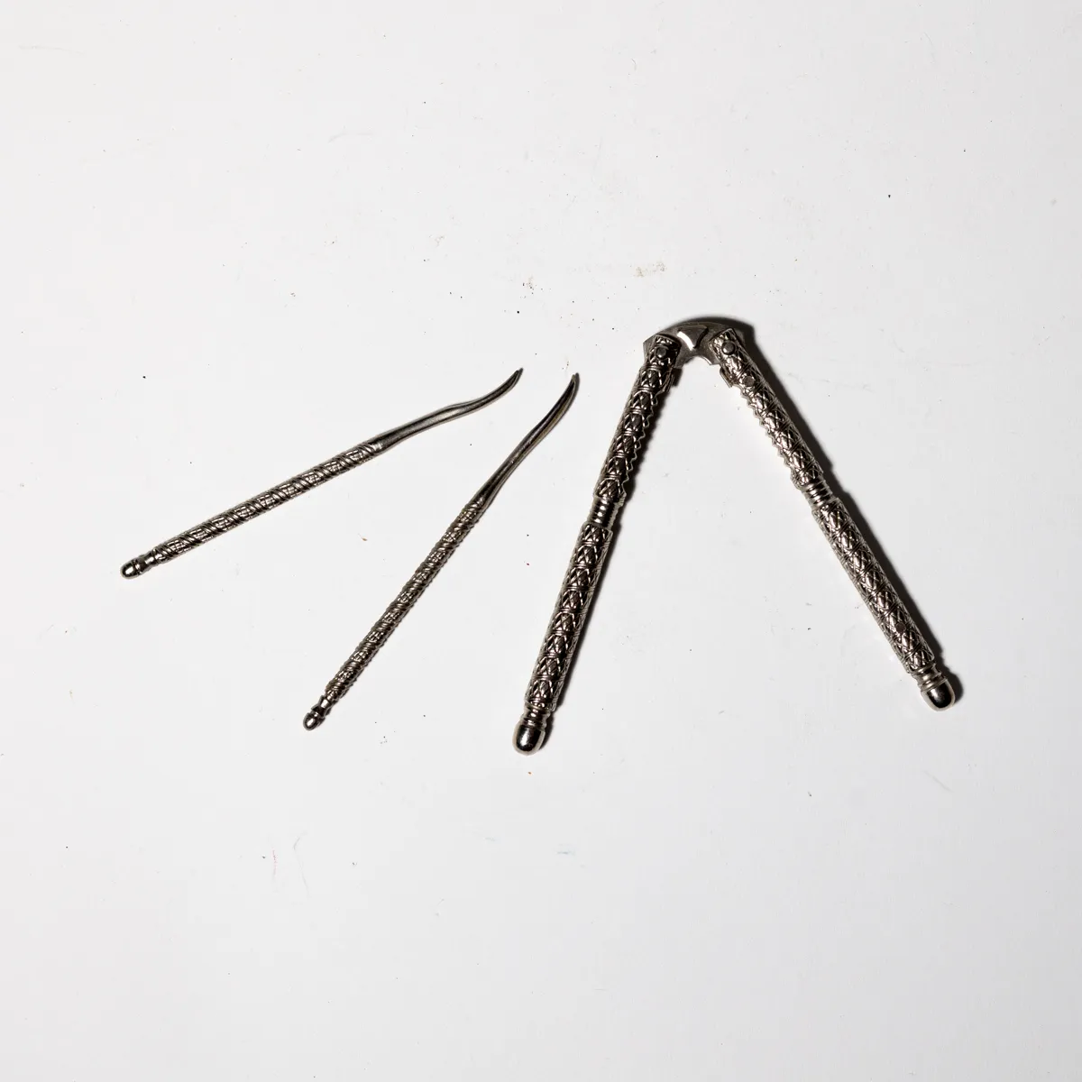 Vintage Etched Metal Nut Cracker