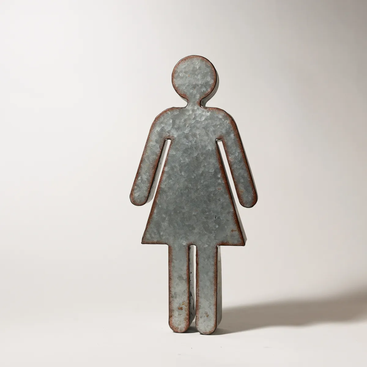 Rustic Galvanized Metal Female Restroom Sign Industrial
