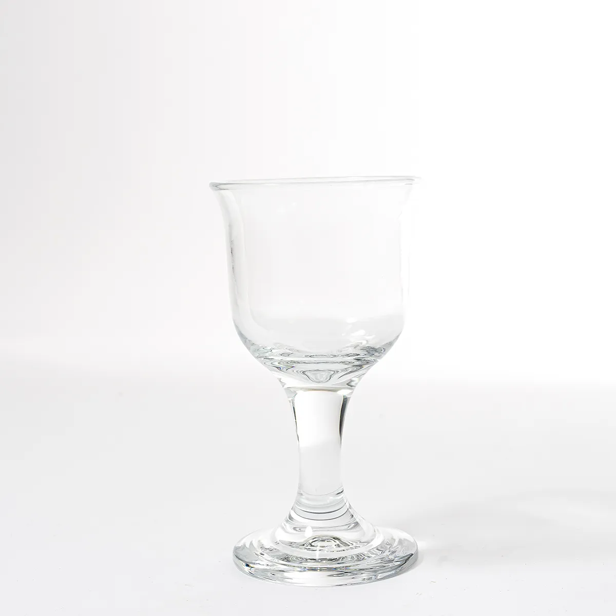 Thick heavy small clear wine glass - 5.5" x 3.12"