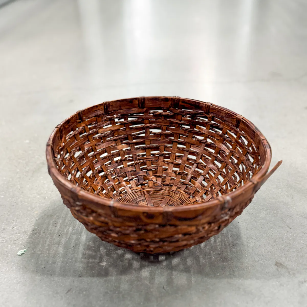 Small Brown Round Woven Basket