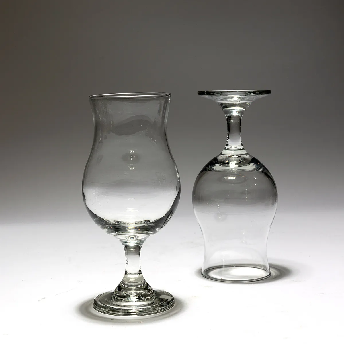 Vintage Ithaca Excelsior Goblets Water Beer Glasses Stemmed and Footed Hurricane Glass - 7.25" x 2.25"