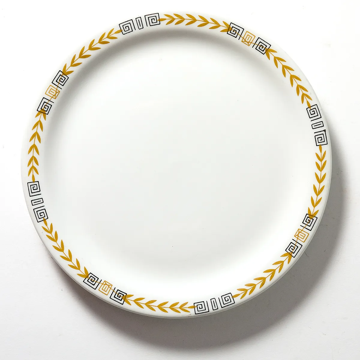 Vintage Greek Inspired Stoneware, diner restaurant Dinner Plate Shenango Esquire Greek Key Gold Laurel Restaurant Diner Ware 9"