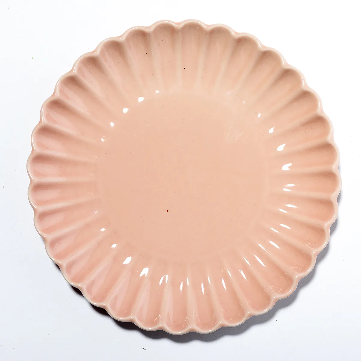 Pink chrysanthemum-shaped Dessert plate Orange ring flower From Japan